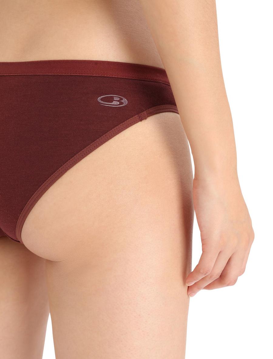 Sous Vêtement Icebreaker Merino Siren Bikini Briefs Femme Rouge | FR 1717GSOL